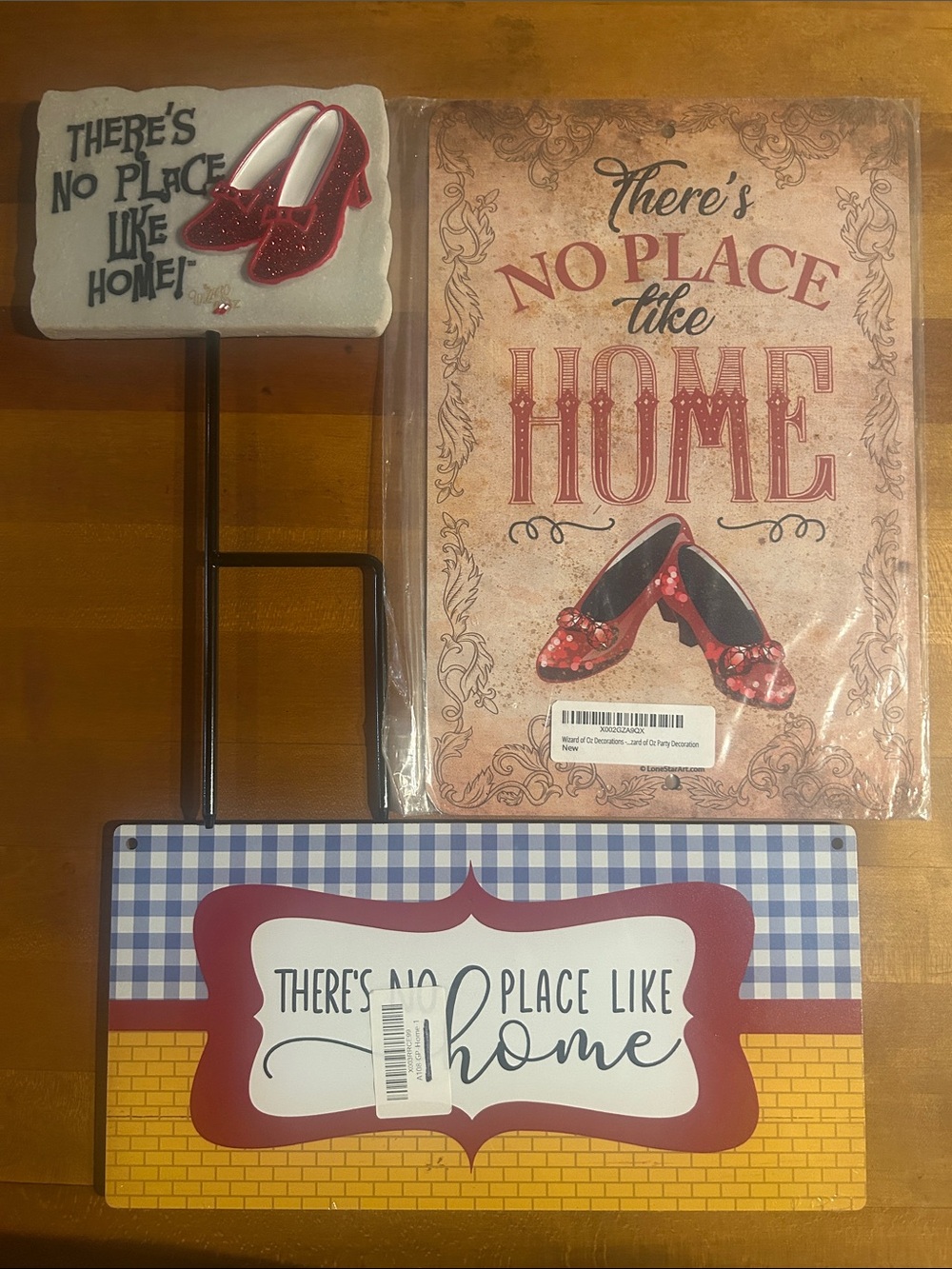 Wizard of Oz There’s No Place Like Home trio of signs